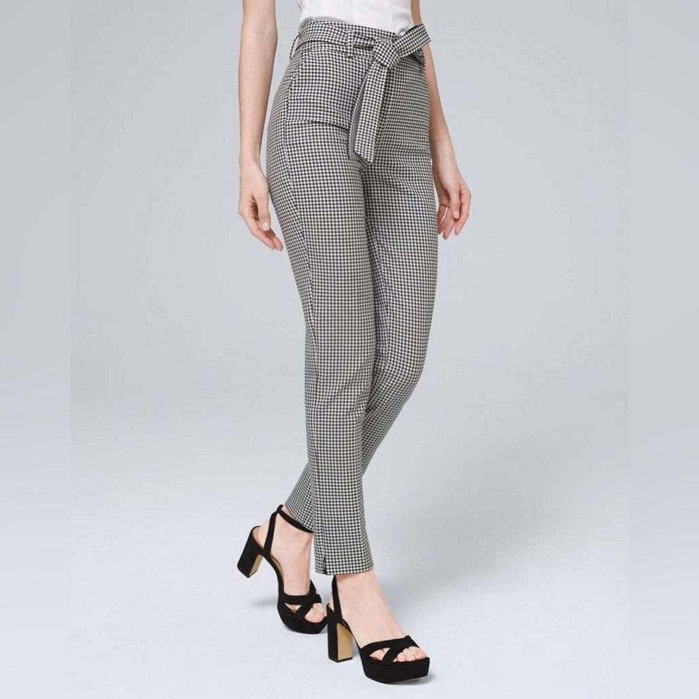 White House Black Market tapered checkered pants